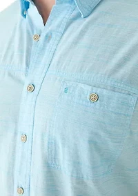 Big & Tall Short Sleeve Dockside Chambray Stripe Shirt​