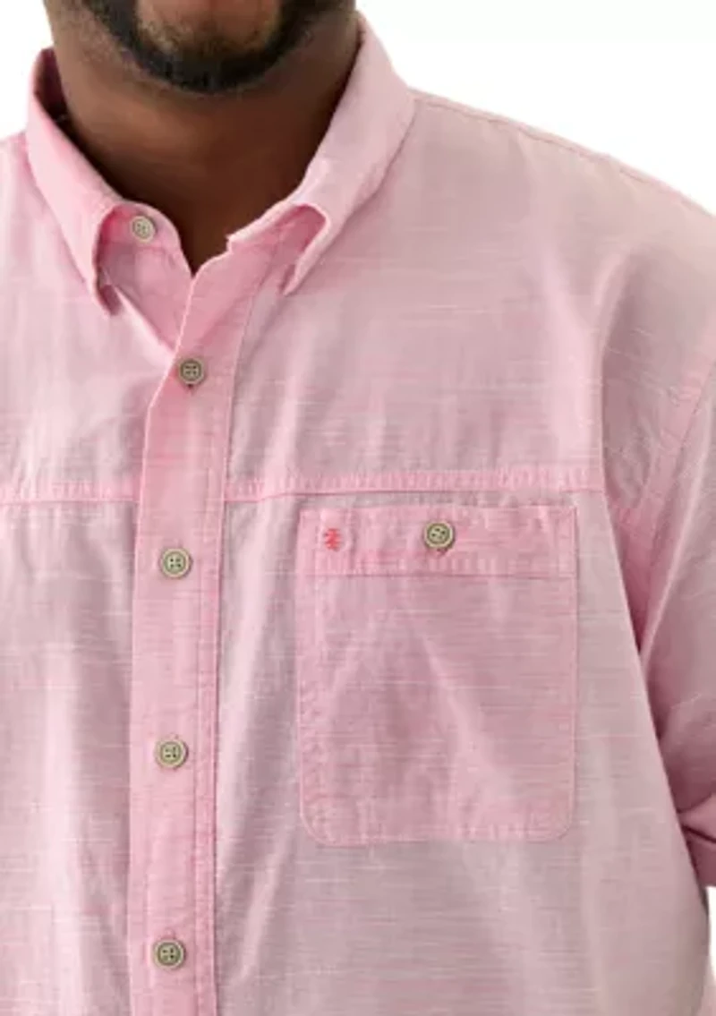 Big & Tall Short Sleeve Dockside Chambray Stripe Shirt​