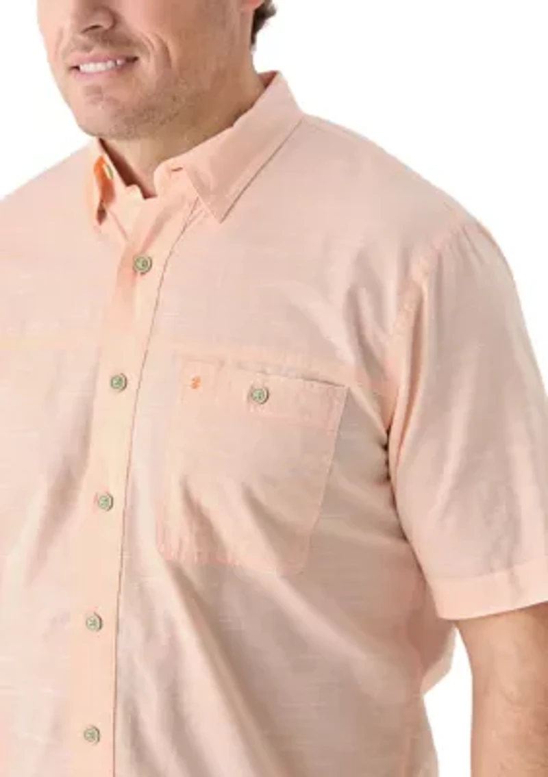 Big & Tall Short Sleeve Dockside Chambray Stripe Shirt​