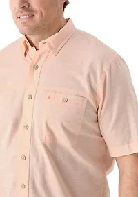 Big & Tall Short Sleeve Dockside Chambray Stripe Shirt​