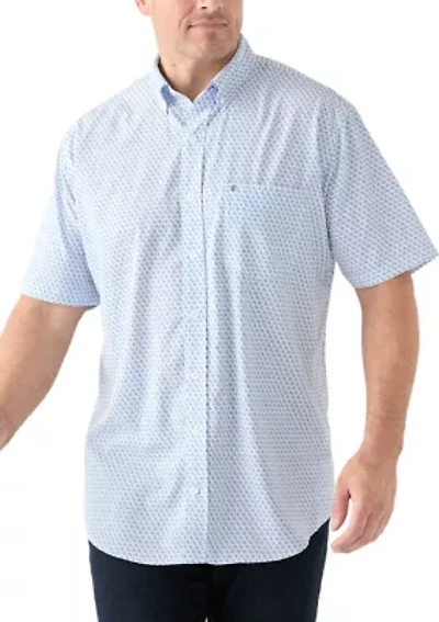Big & Tall Short Sleeve Breeze Waves Print Woven Shirt