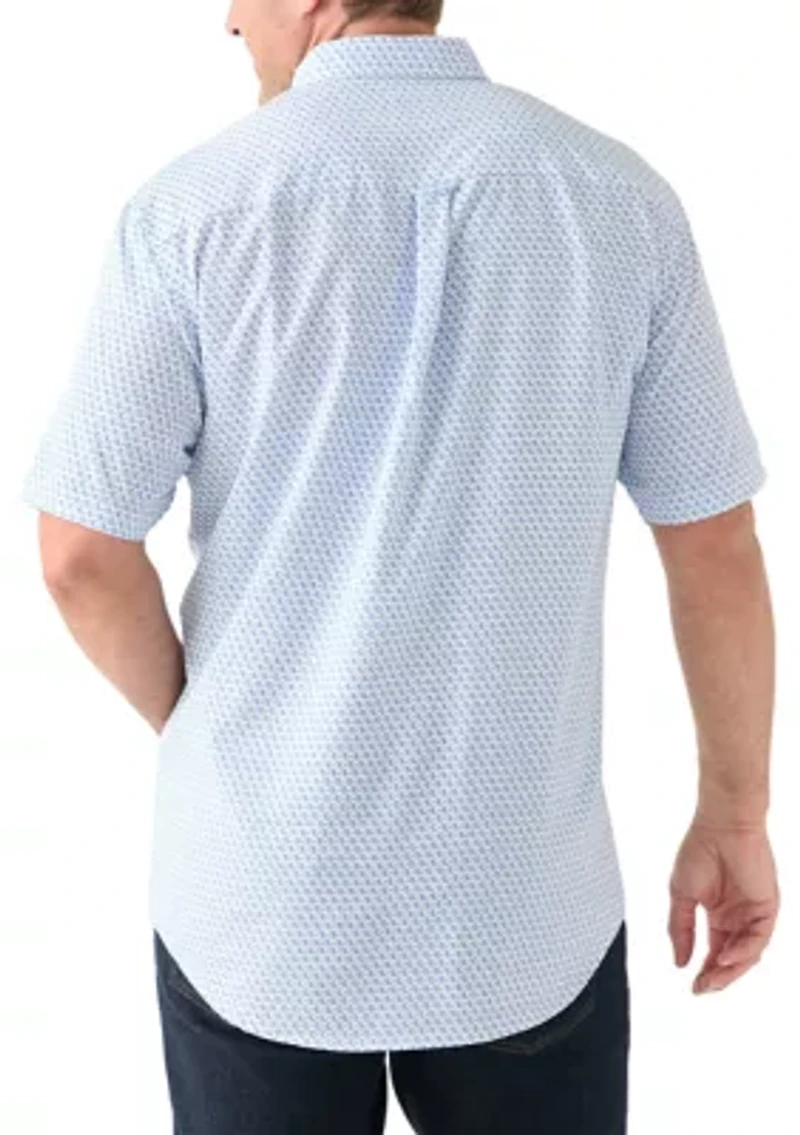 Big & Tall Short Sleeve Breeze Waves Print Woven Shirt