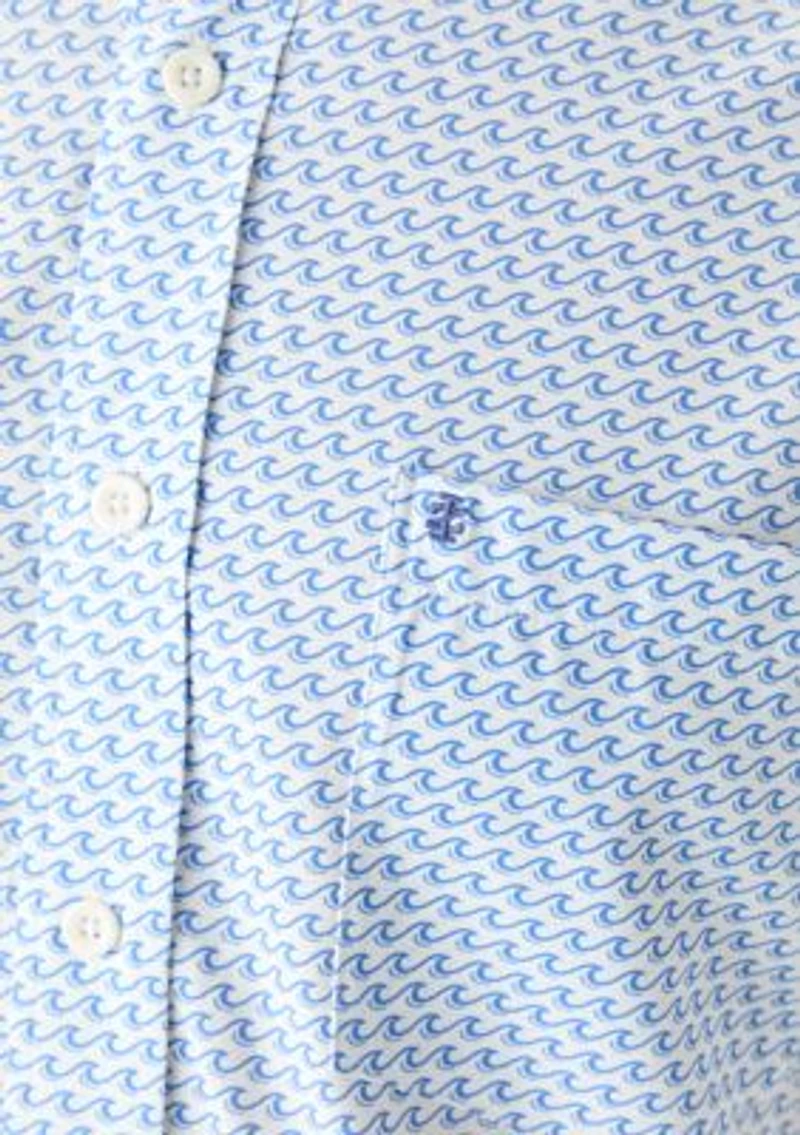 Big & Tall Short Sleeve Breeze Waves Print Woven Shirt