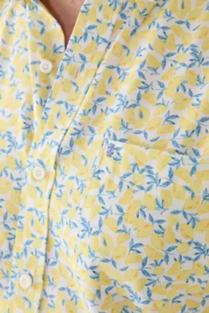 Short Sleeve Breeze Lemon Print Shirt