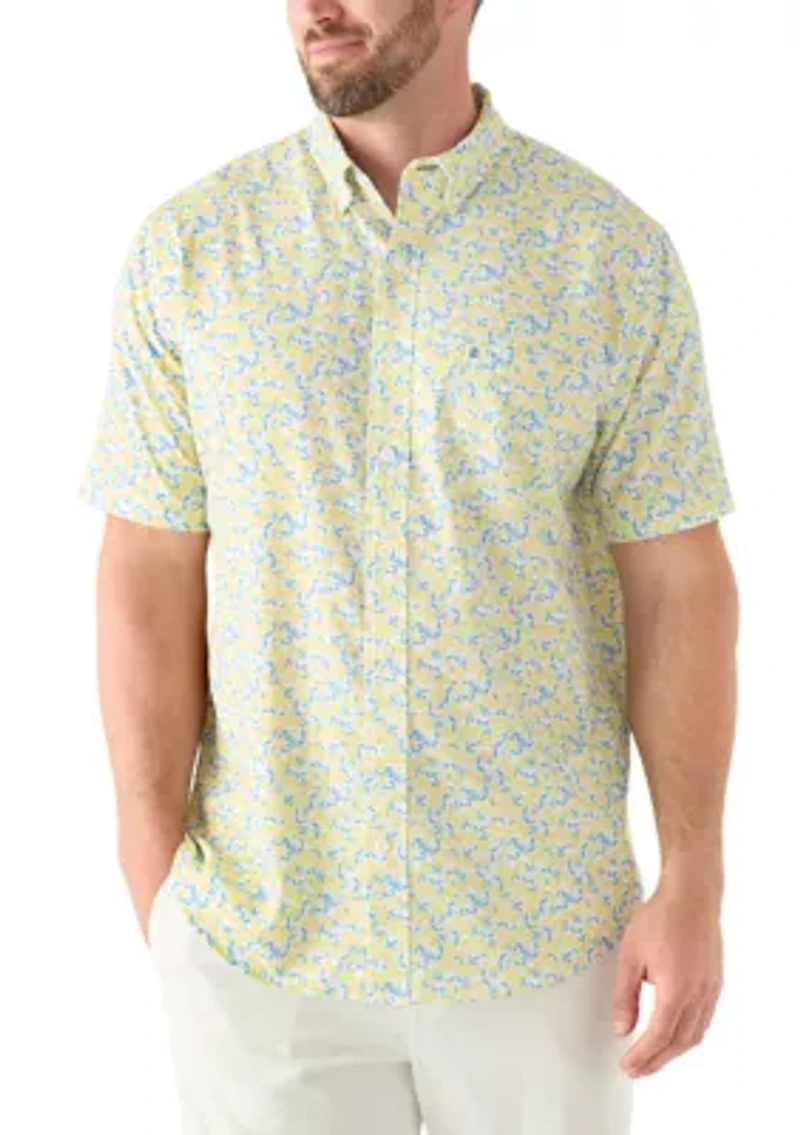 Big & Tall Short Sleeve Breeze Lemon Printed Shirt
