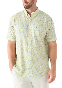 Big & Tall Short Sleeve Breeze Lemon Printed Shirt