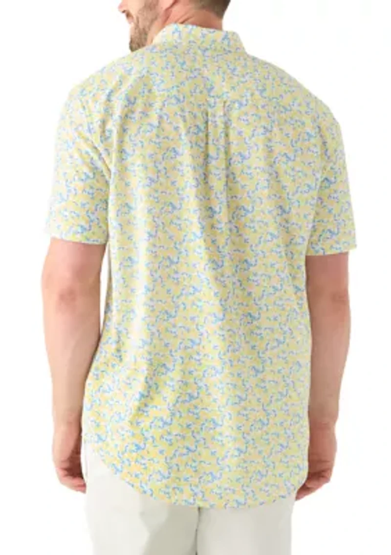 Big & Tall Short Sleeve Breeze Lemon Printed Shirt