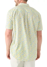 Big & Tall Short Sleeve Breeze Lemon Printed Shirt