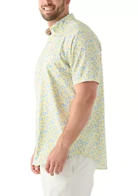 Big & Tall Short Sleeve Breeze Lemon Printed Shirt