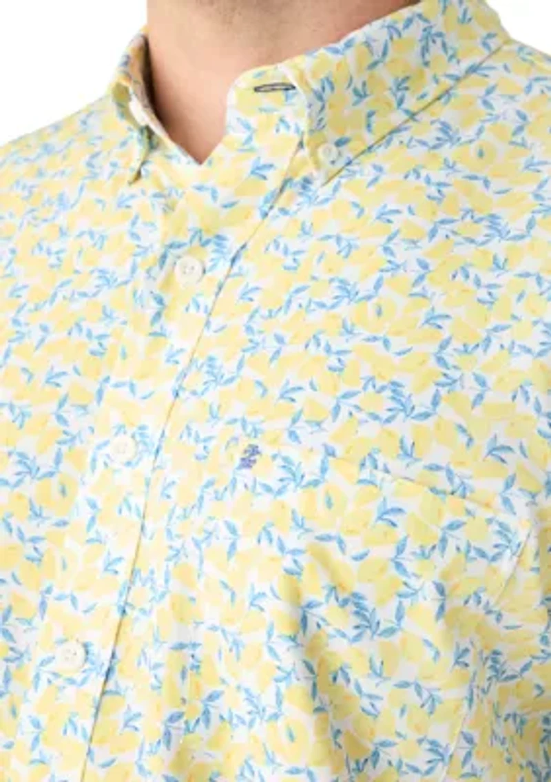 Big & Tall Short Sleeve Breeze Lemon Printed Shirt