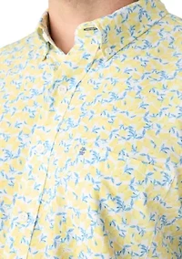 Big & Tall Short Sleeve Breeze Lemon Printed Shirt