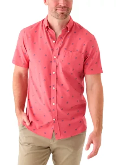 Short Sleeve Breeze Crab Print Shirt