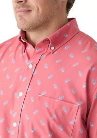 Big & Tall Short Sleeve Printed Button Up Shirt