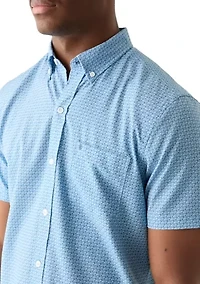 Short Sleeve Printed Button Up Shirt