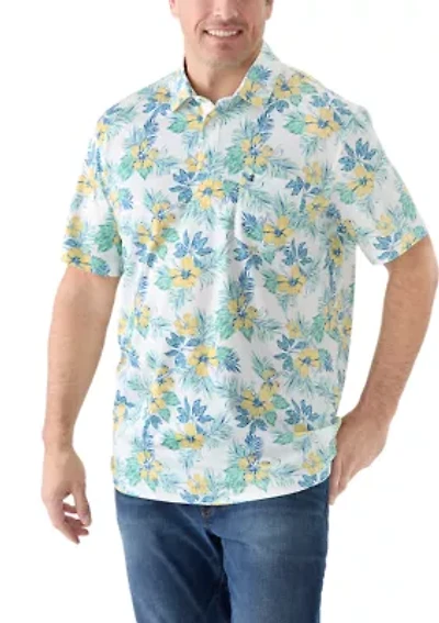 Big & Tall Sunshield Floral Printed Polo Shirt