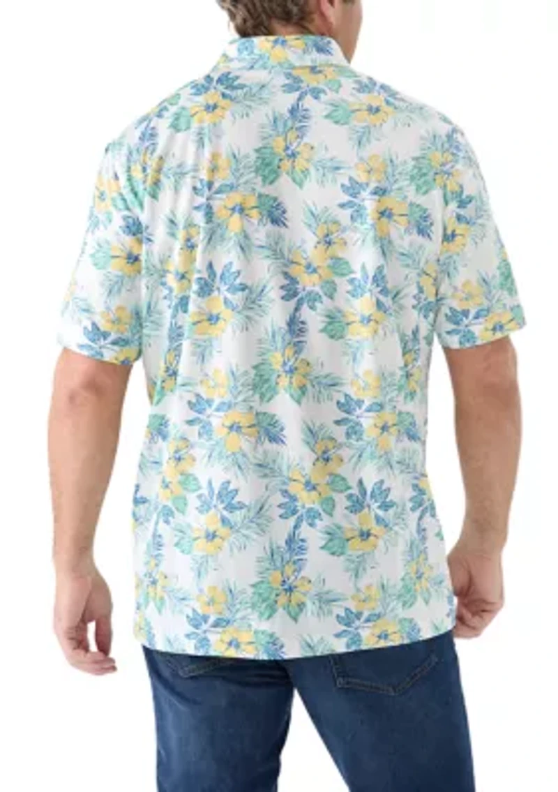 Big & Tall Sunshield Floral Printed Polo Shirt