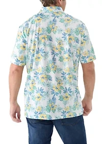 Big & Tall Sunshield Floral Printed Polo Shirt