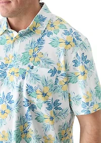 Big & Tall Sunshield Floral Printed Polo Shirt