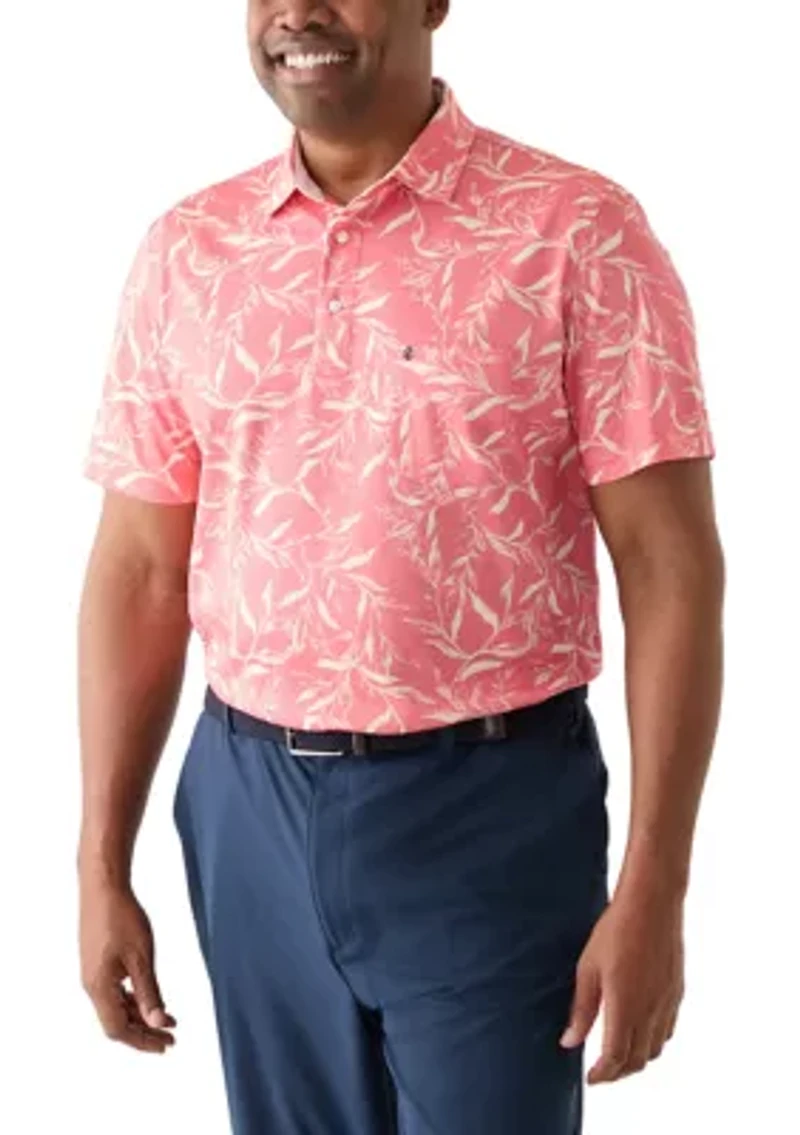 Big & Tall Sunshield Leaf Printed Polo Shirt
