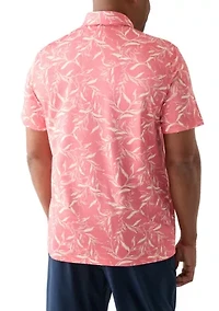 Big & Tall Sunshield Leaf Printed Polo Shirt