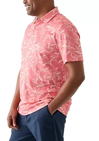 Big & Tall Sunshield Leaf Printed Polo Shirt