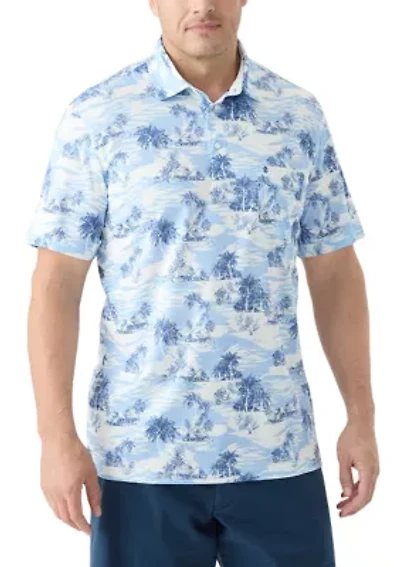Big & Tall Sunshield Scenic Printed Polo Shirt