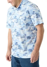 Big & Tall Sunshield Scenic Printed Polo Shirt