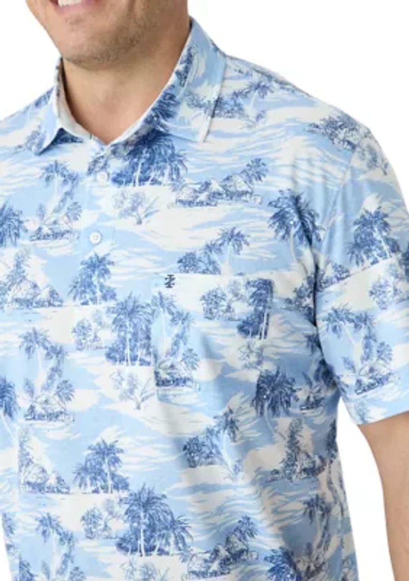 Big & Tall Sunshield Scenic Printed Polo Shirt