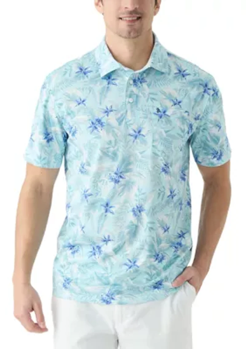 Short Sleeve Printed Performance Polo Shirt