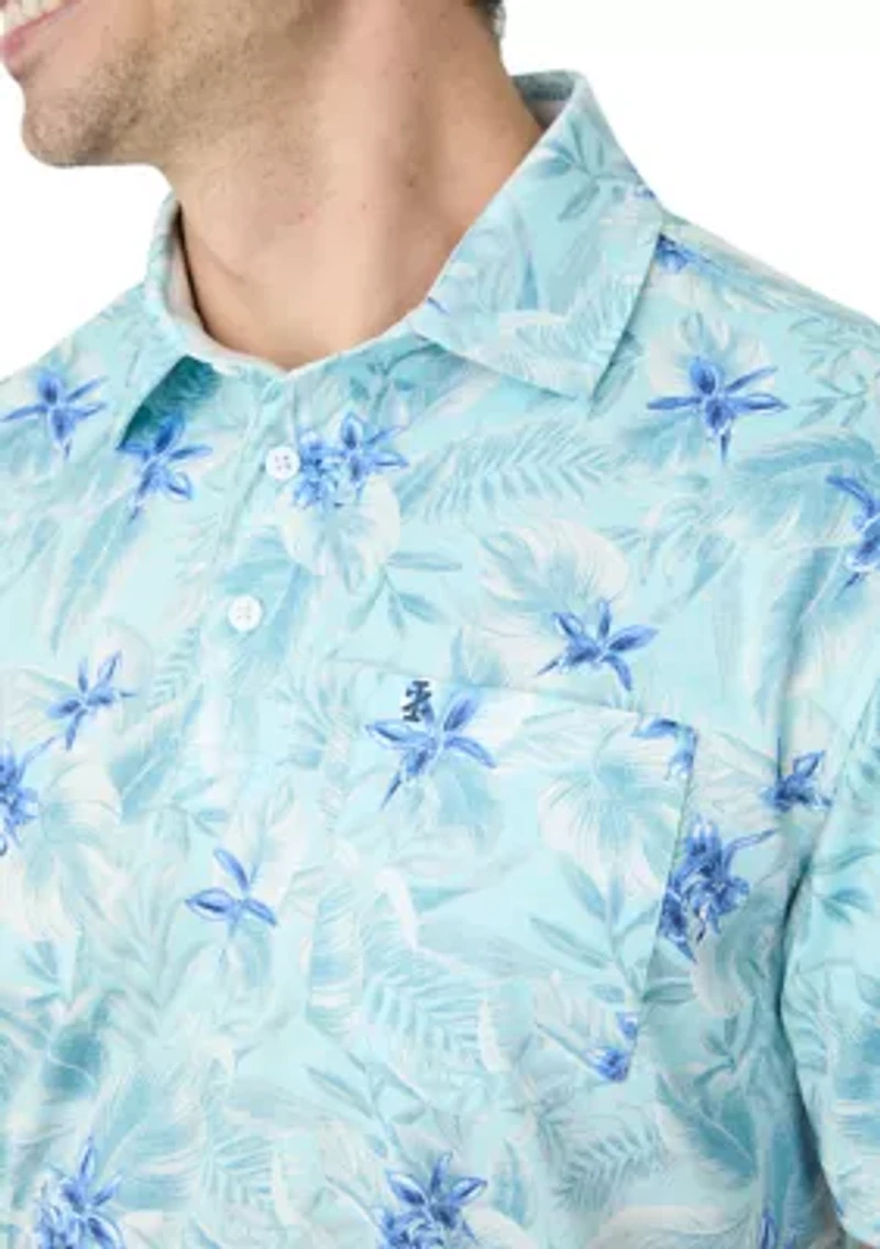 Short Sleeve Printed Performance Polo Shirt