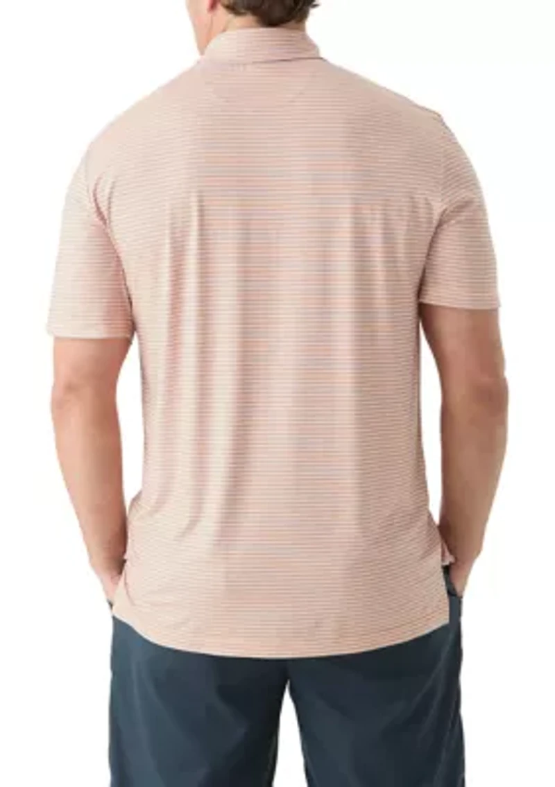 Big & Tall Swinglfex Elite Clubhouse Mini Stripe Golf Polo Shirt