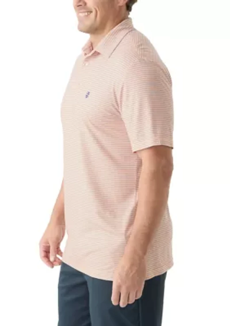 Big & Tall Swinglfex Elite Clubhouse Mini Stripe Golf Polo Shirt