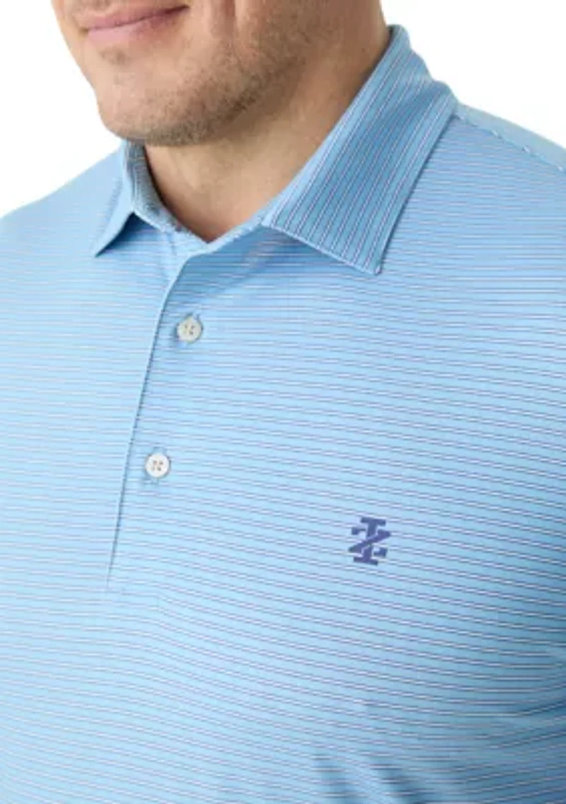 Big & Tall Swinglfex Elite Clubhouse Mini Stripe Golf Polo Shirt