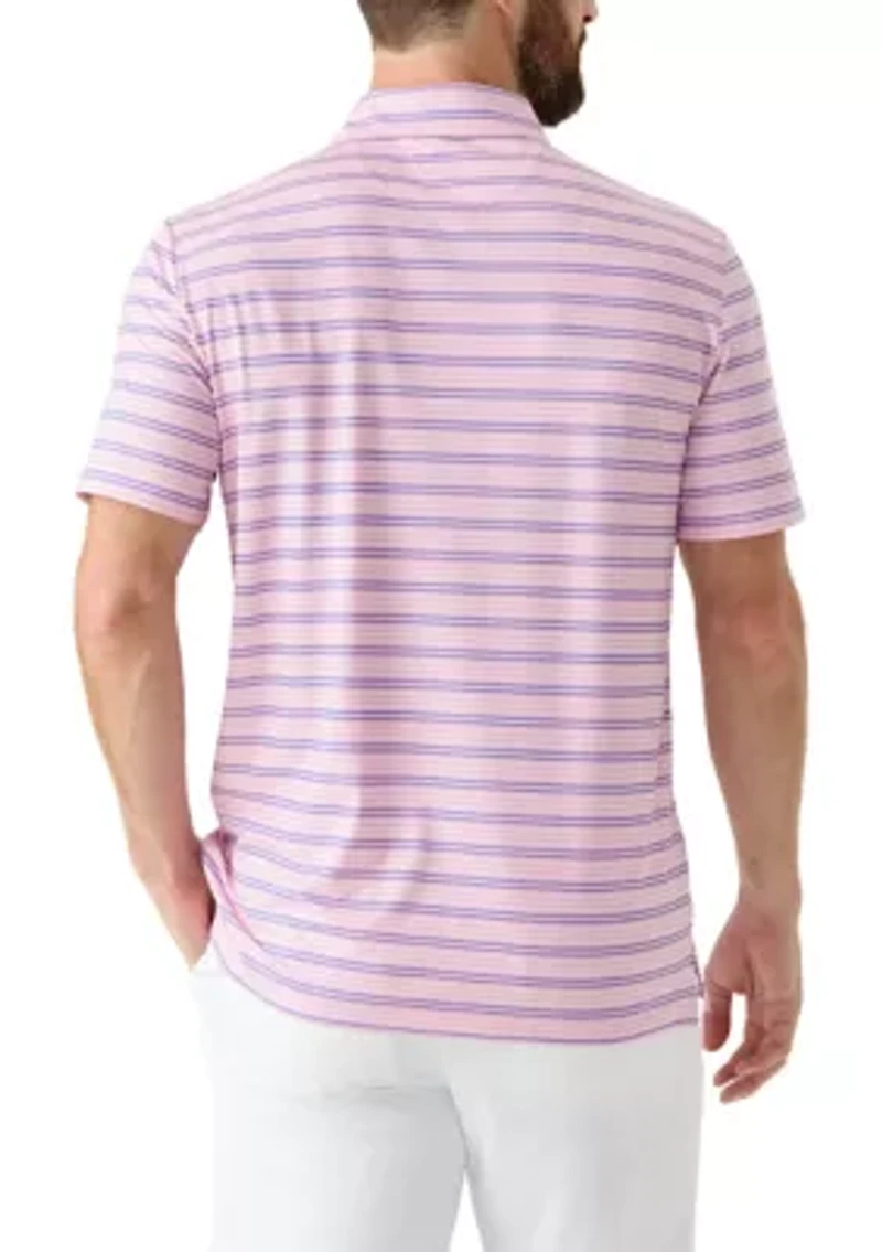 SwingFlex Elite Clubhouse Stripe Polo Shirt