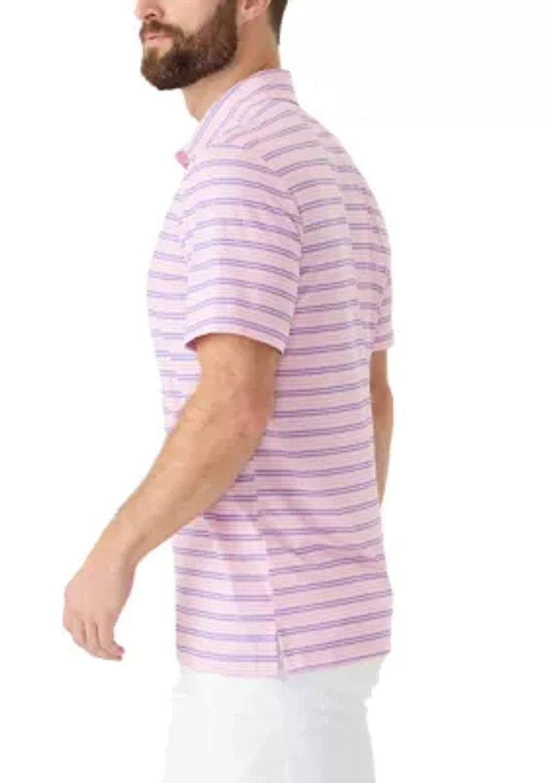 SwingFlex Elite Clubhouse Stripe Polo Shirt
