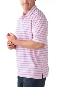 Big & Tall SwingFlex Elite Clubhouse Multi Stripe Polo Shirt