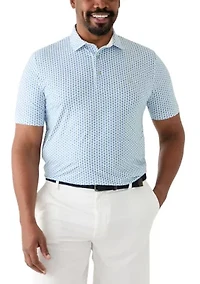Big & Tall Short Sleeve Hula Colada Print Polo Shirt