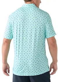 Big & Tall Swimming Sharks Printed Polo Shirt