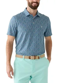 Ditsy Floral Print Polo Shirt