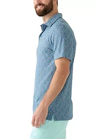 Ditsy Floral Print Polo Shirt