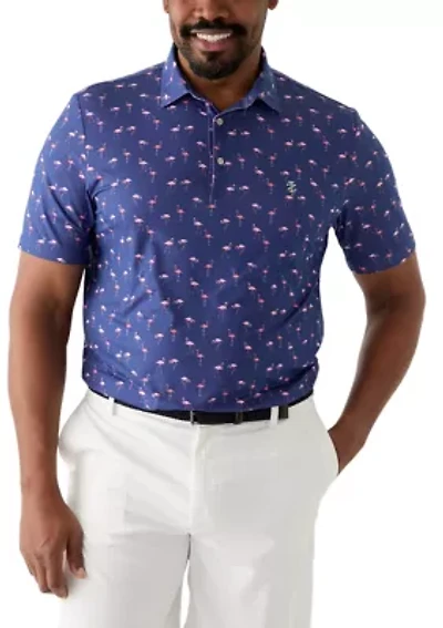 Big & Tall Flamingo Printed Polo Shirt