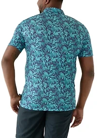 Big & Tall Jungle Blues Printed Polo Shirt
