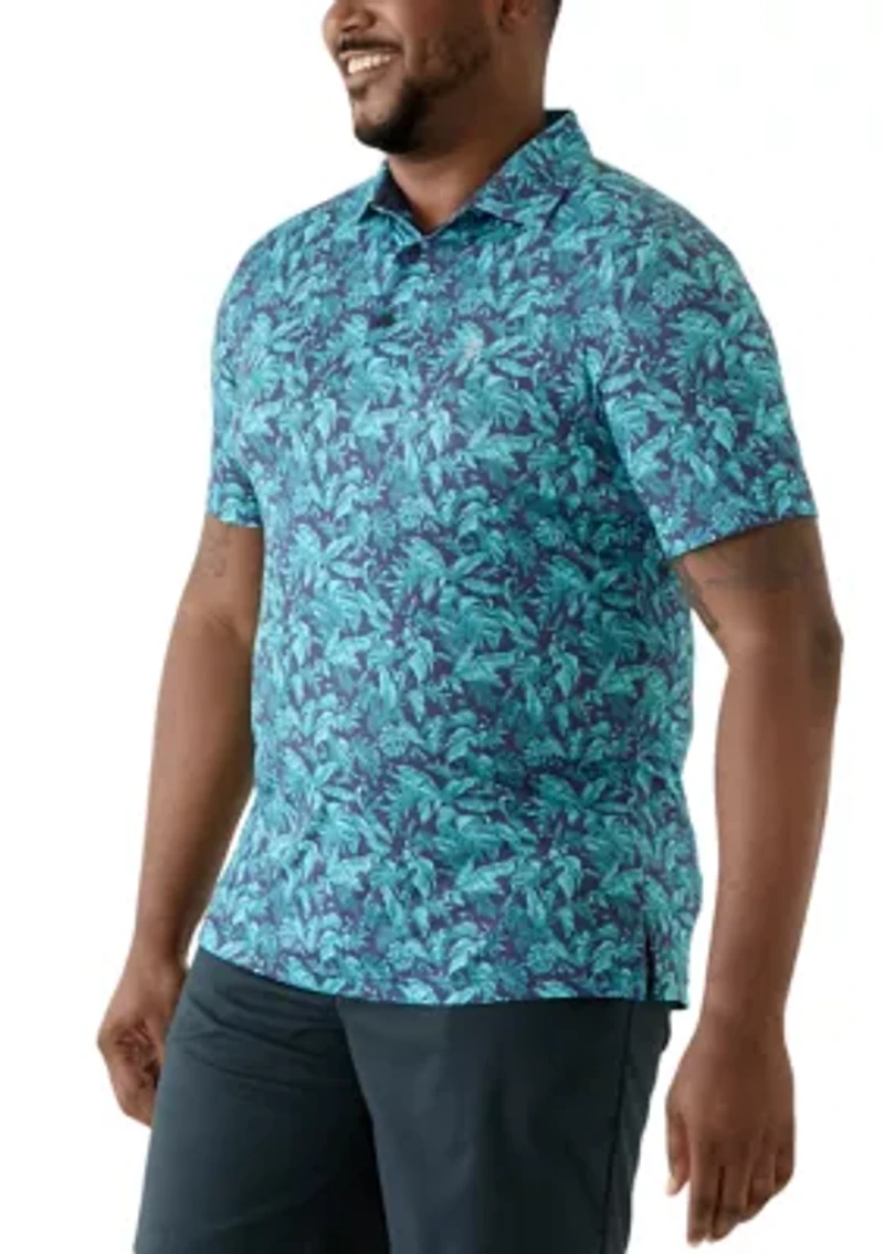 Big & Tall Jungle Blues Printed Polo Shirt