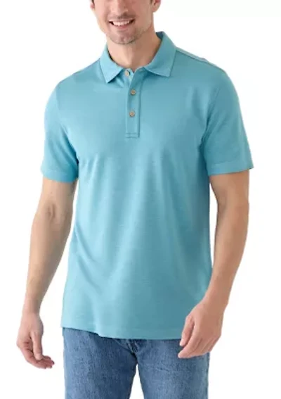 Short Sleeve Solid Slub Polo Shirt