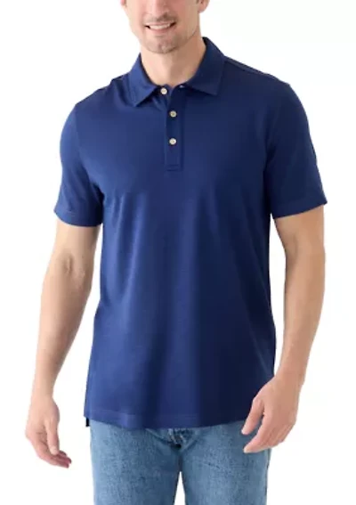 Short Sleeve Solid Slub Polo Shirt