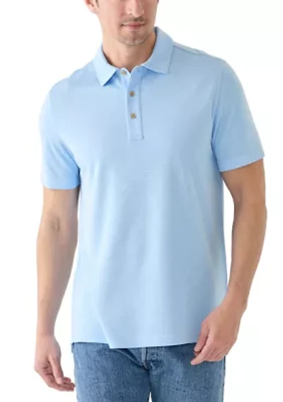 Short Sleeve Solid Slub Polo Shirt