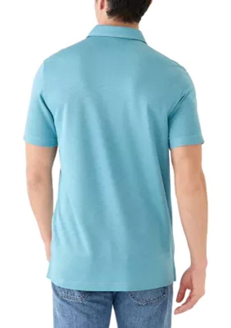 Short Sleeve Solid Slub Polo Shirt