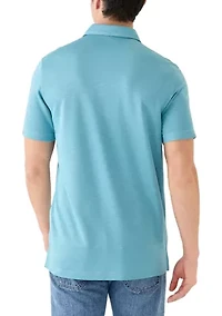 Short Sleeve Solid Slub Polo Shirt