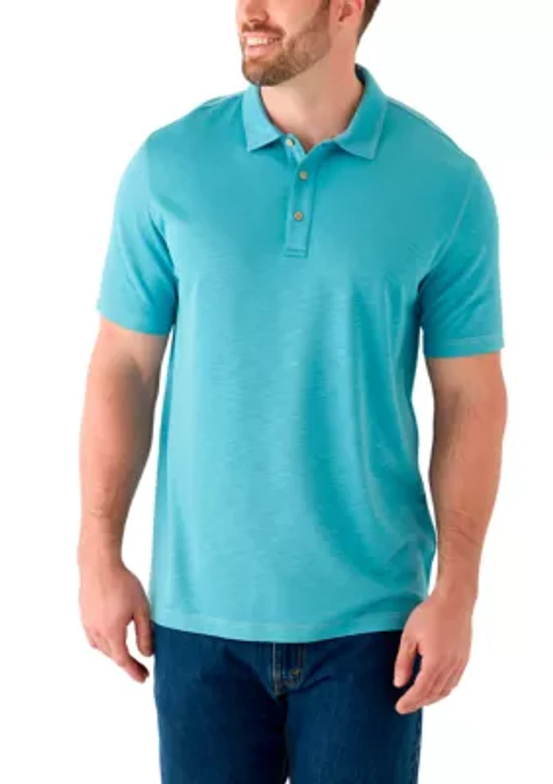 Big & Tall Short Sleeve Dockside Slub Polo Shirt