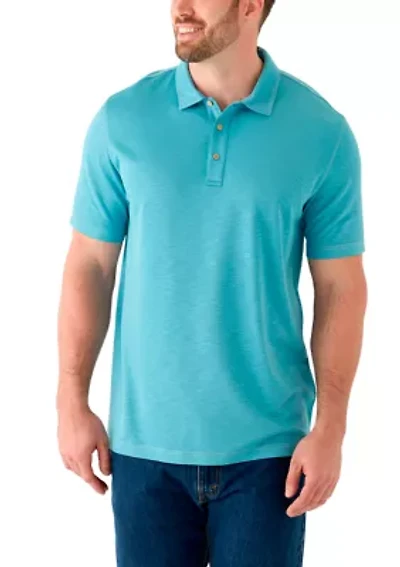 Big & Tall Short Sleeve Dockside Slub Polo Shirt